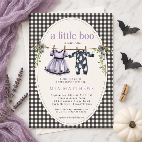 A Little Boo is almost due halloween baby shower Invitation
