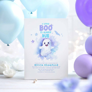 A Little Boo is Almost Due Halloween Baby Shower  Invitation