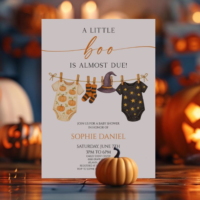 A Little Boo Is Almost Due! Halloween Baby Shower Invitation (Creator Uploaded)