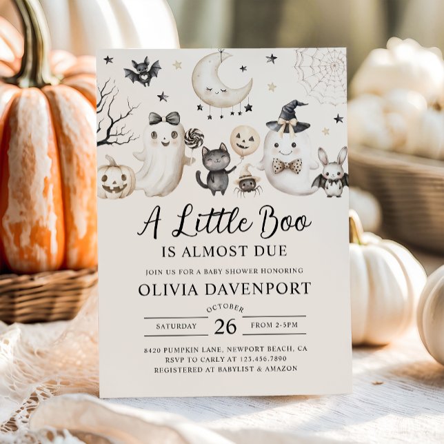 A Little Boo is Almost Due Halloween Baby Shower Invitation (Creator Uploaded)