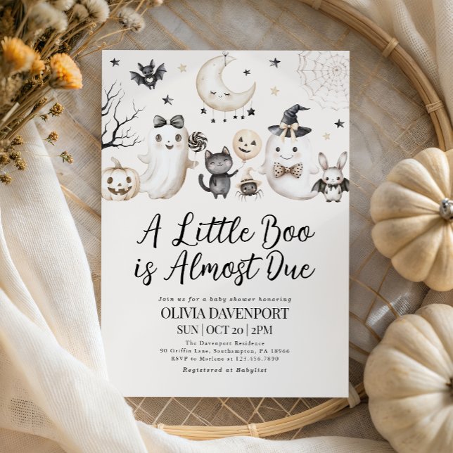 A Little Boo is Almost Due Halloween Baby Shower Invitation (Creator Uploaded)