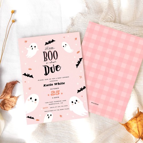 A Little Boo is Almost Due Halloween Baby Shower Invitation