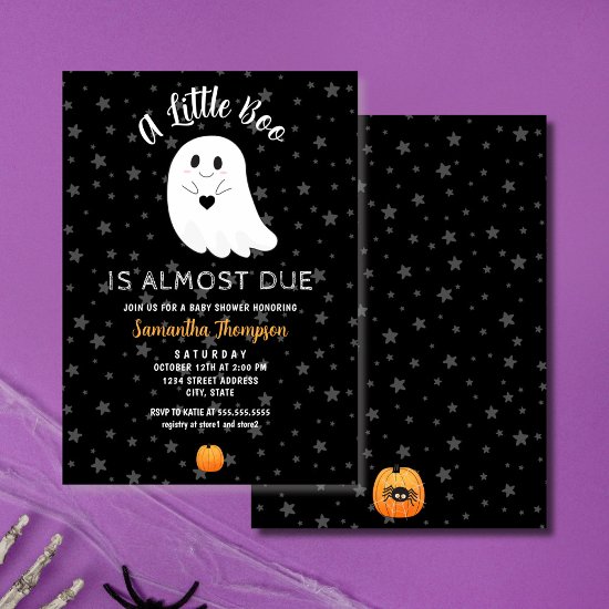 A Little Boo is Almost Due Halloween Baby Shower Invitation