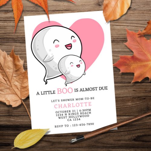 A Little Boo is Almost Due Halloween Baby Shower Invitation