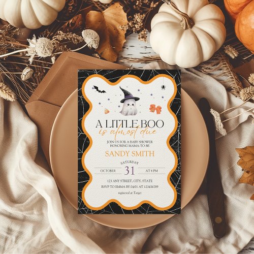 A little boo is almost due Halloween Baby Shower Invitation