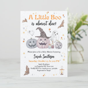 A Little Boo Is Almost Due Halloween Baby Shower Invitation