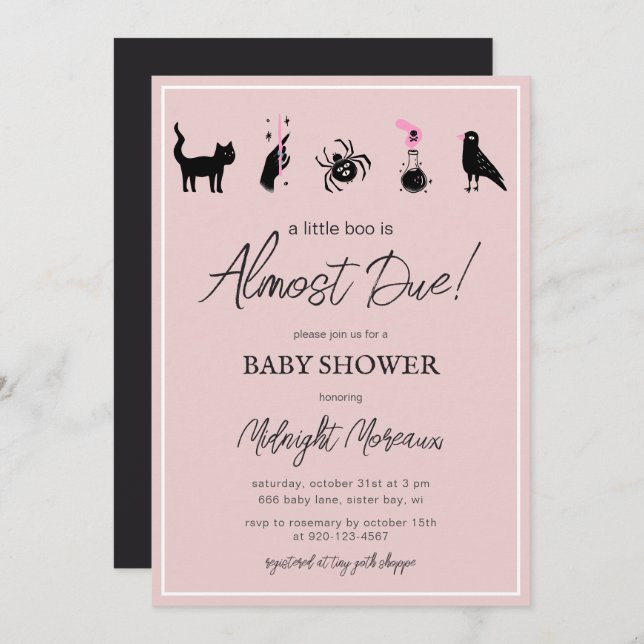 A Little Boo Is Almost Due Halloween Baby Shower  Invitation (Front/Back)