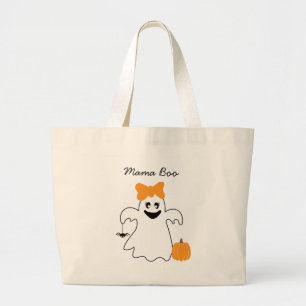 A Little Boo Is Almost Due Halloween Baby Shower Large Tote Bag