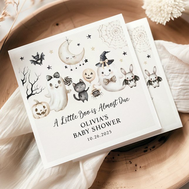 A Little Boo is Almost Due Halloween Baby Shower Napkins (Creator Uploaded)