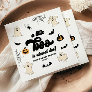 A Little Boo Is Almost Due! Halloween Baby Shower Napkins