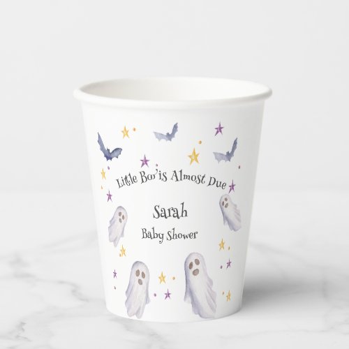 A Little Boo is Almost Due Halloween Baby Shower  Paper Cups