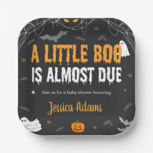 A Little Boo Is Almost Due Halloween Baby Shower Paper Plates