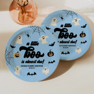 A Little Boo Is Almost Due! Halloween Baby Shower Paper Plates