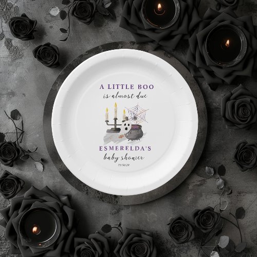 A Little Boo is Almost Due Halloween Baby Shower  Paper Plates