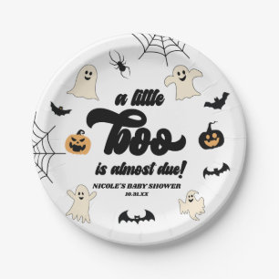 A Little Boo Is Almost Due! Halloween Baby Shower Paper Plates
