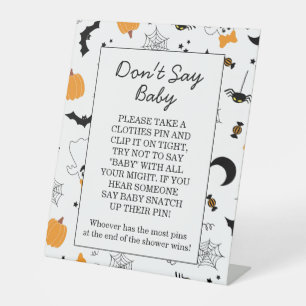A Little Boo Is Almost Due Halloween Baby Shower Pedestal Sign