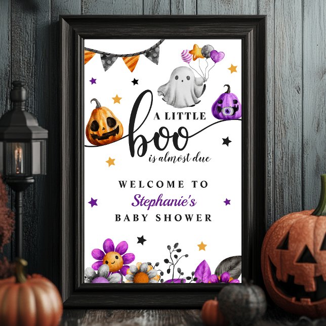A Little Boo Is Almost Due Halloween Baby Shower Poster (Creator Uploaded)