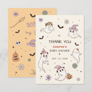 A Little Boo is Almost Due Halloween Baby Shower Thank You Card
