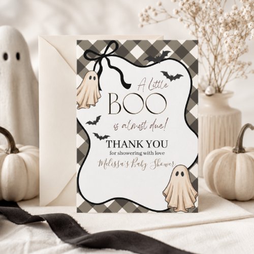 A Little Boo Is Almost Due Halloween Baby Shower Thank You Card