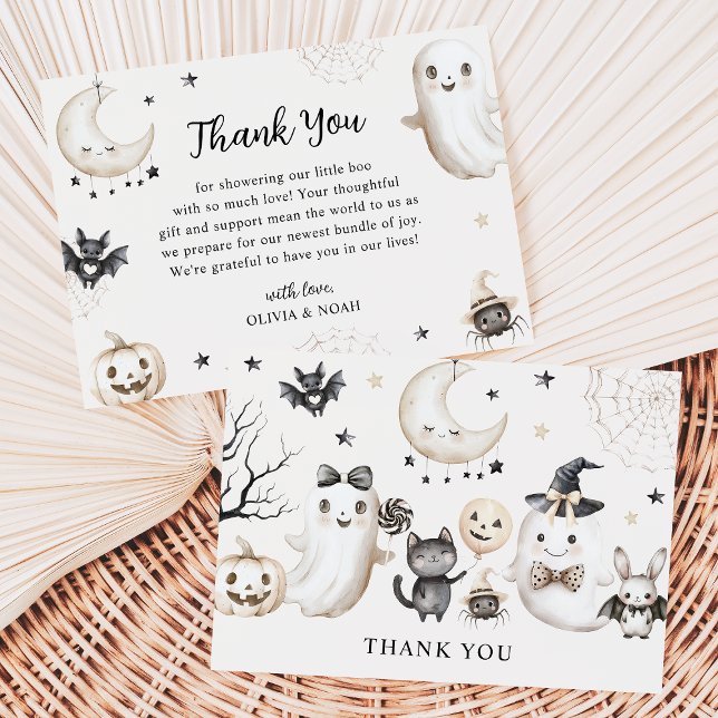 A Little Boo is Almost Due Halloween Baby Shower Thank You Card (Creator Uploaded)
