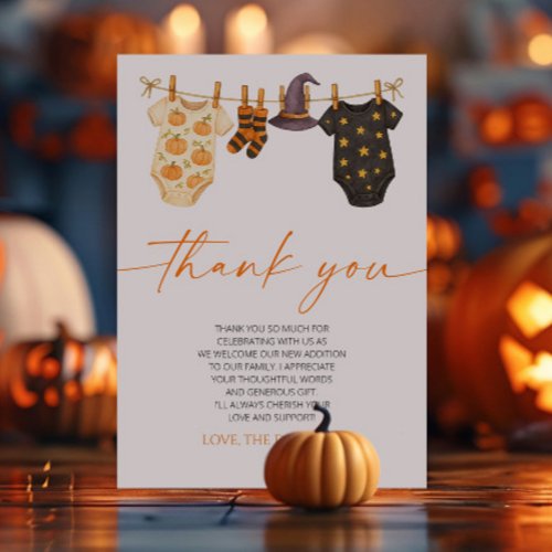 A Little Boo Is Almost Due! Halloween Baby Shower Thank You Card