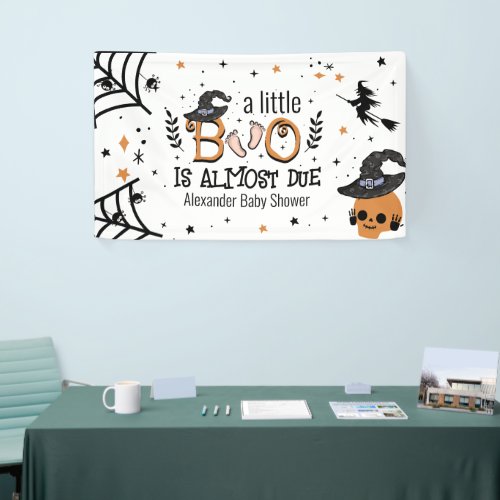 a little boo is almost due Halloween  Banner