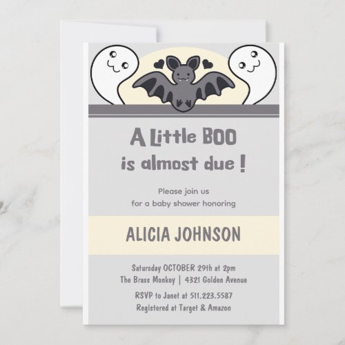 A little boo is almost due Halloween Invitation