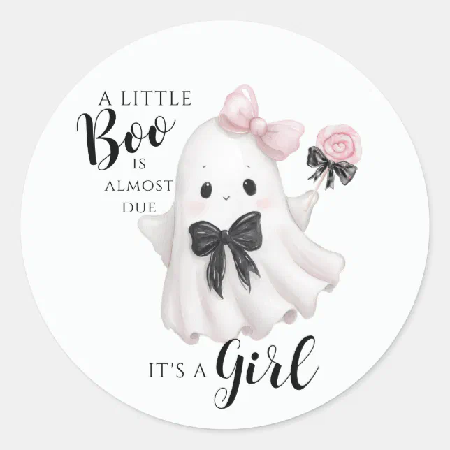 A Little Boo Is Almost Due – Halloween It's a Girl Classic Round ...
