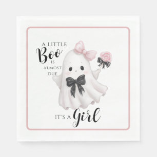 A Little Boo Is Almost Due – Halloween It's a Girl Napkins
