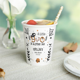 a little boo is almost due Halloween  Paper Cups