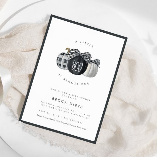 A Little Boo is Almost Due Neutral Baby Shower Invitation