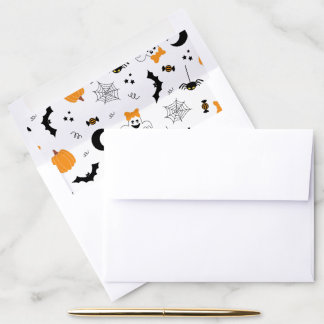 A Little Boo Is Almost Due Orange Girl Baby Shower Envelope Liner