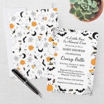 A Little Boo Is Almost Due Orange Girl Baby Shower