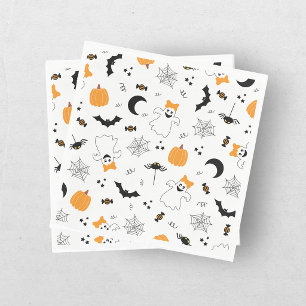 A Little Boo Is Almost Due Orange Girl Baby Shower Napkins