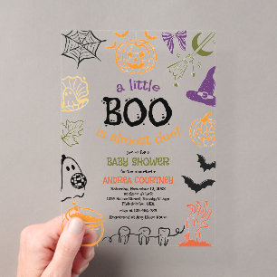 A little Boo is Almost Due Spooky Baby Shower Acrylic Invitations