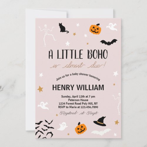 A Little Boo Is Almost Due Spooky Fun Baby Shower Invitation
