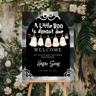 A Little Boo Is Almost Due Welcome Sign