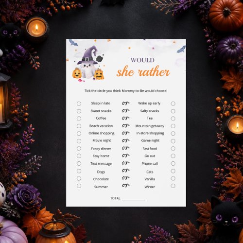 A Little Boo Is Almost Due | Would She Rather Game Invitation