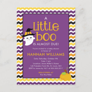 A Little Boo Is Almosts Due Baby Shower Postcard