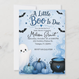 A Little Boo Is Due Baby Shower Invitation