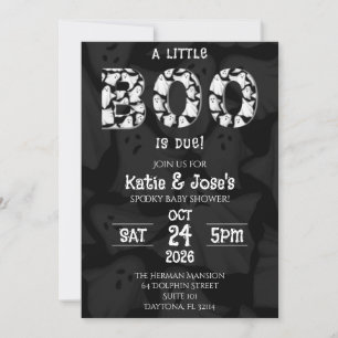 A Little Boo is Due Ghost Baby Shower Invitation