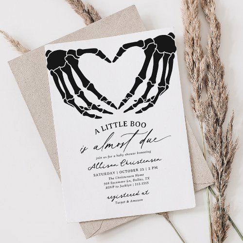 A Little Boo Is Due Halloween Baby Shower Invitation