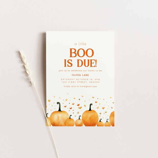 A Little Boo is Due Halloween Baby Shower Invite (Creator Uploaded)