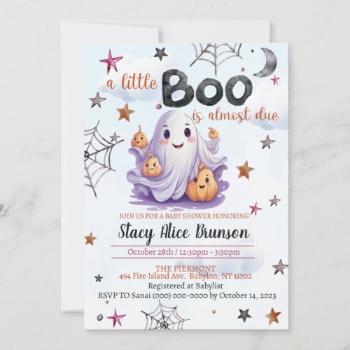 A Little Boo Is Due Invitation