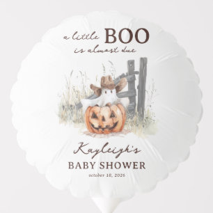 A Little Boo Is Due Western Halloween Baby Shower  Balloon