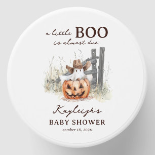 A Little Boo Is Due Western Halloween Baby Shower Mini Candle Favors