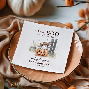 A Little Boo Is Due Western Halloween Baby Shower Napkins
