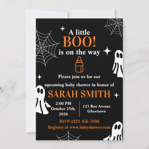 A Little BOO! is on the way Baby Shower Invitation