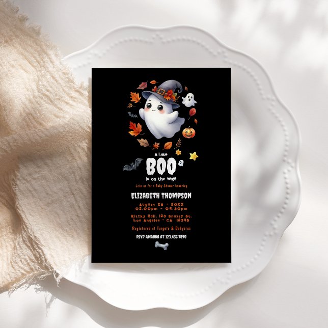 "A Little Boo is on the Way" Halloween Baby Shower Invitation ("A Little Boo is on the Way" Halloween Baby Shower Invitation)