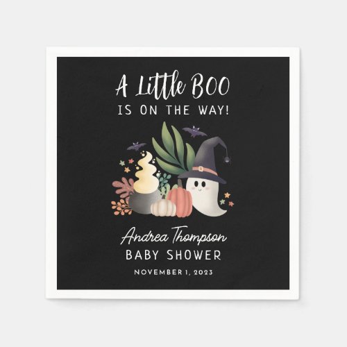 A Little Boo is on the Way Halloween Baby Shower Napkins